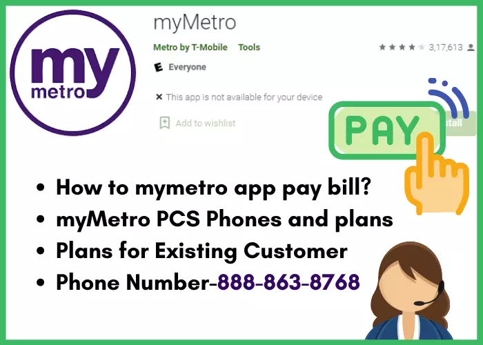 mymetro pcs app pay bills, phones and plans foe exisiting customers