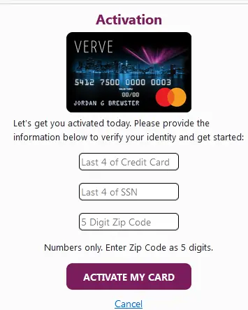 activate yourvervecard